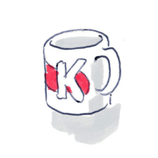 Krus eller kopper med tryk, både almindelige og latte også med flere tryk.